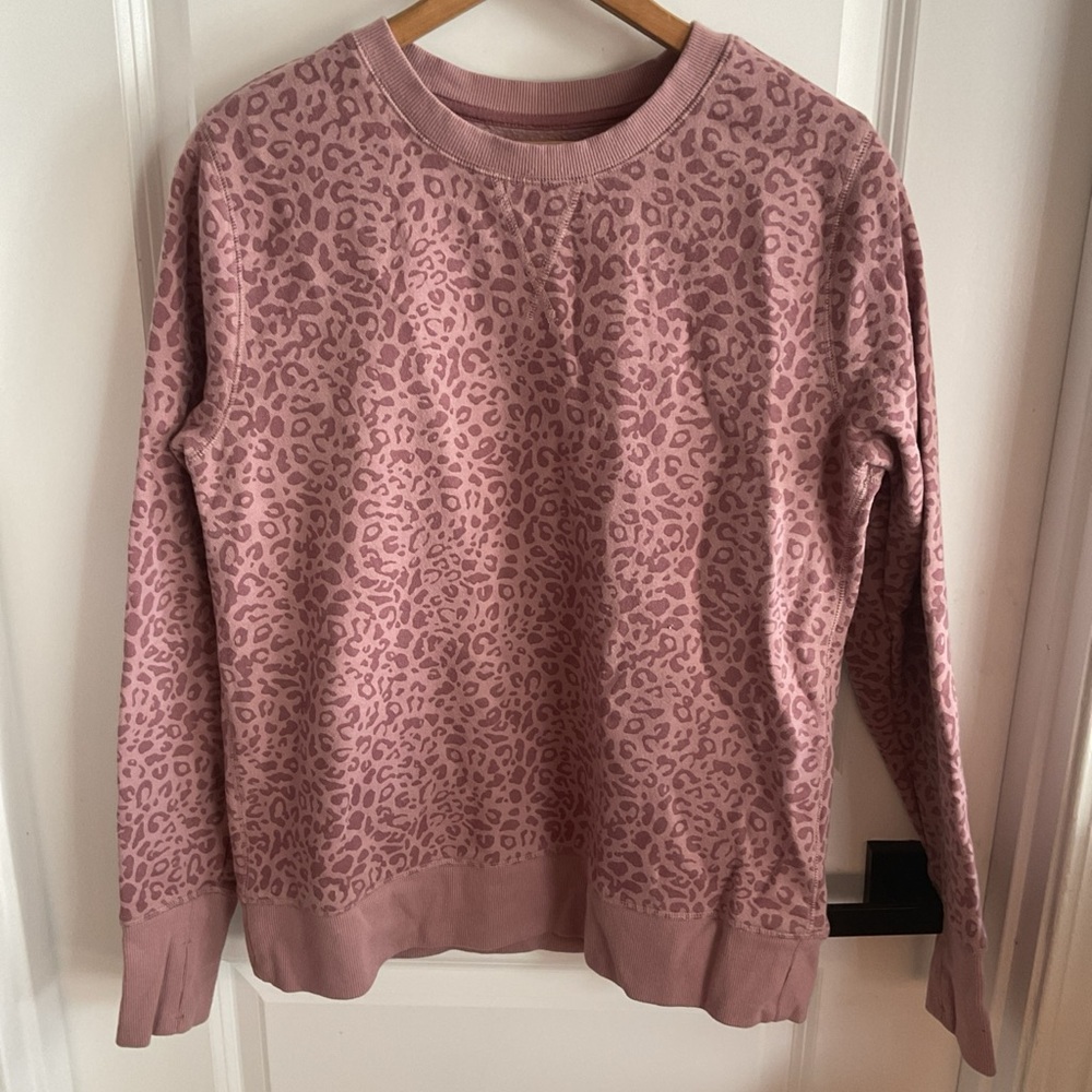 Tek Gear - Crewneck Animal Print Sweatshirt - Pink - Ladies Size Medium